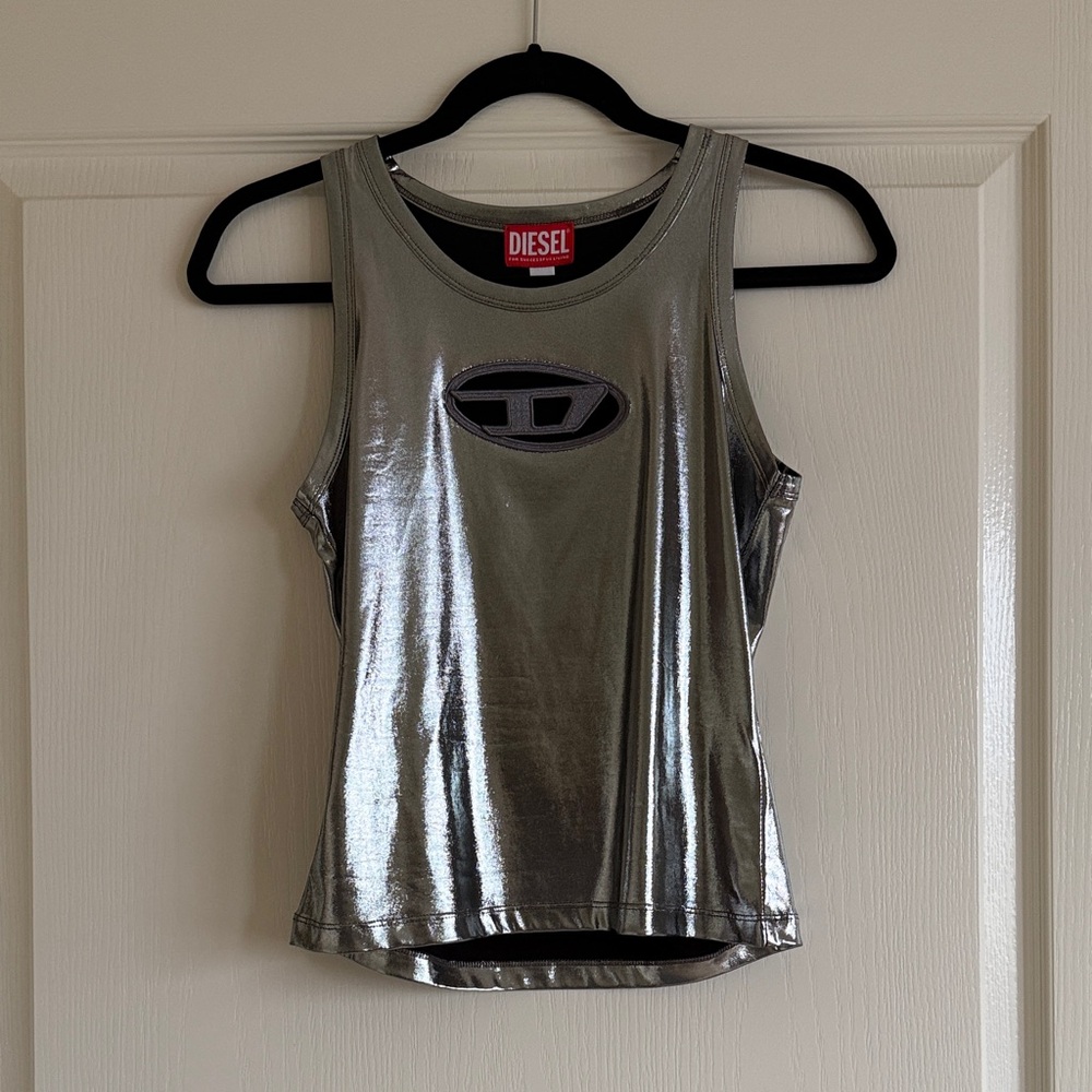 Diesel Shimmering Silver Women's Tank Top